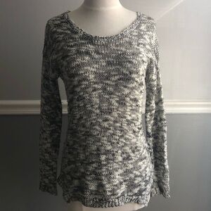 Pink Rose Marled Chunky Knit Scoop Neck Sweater, S